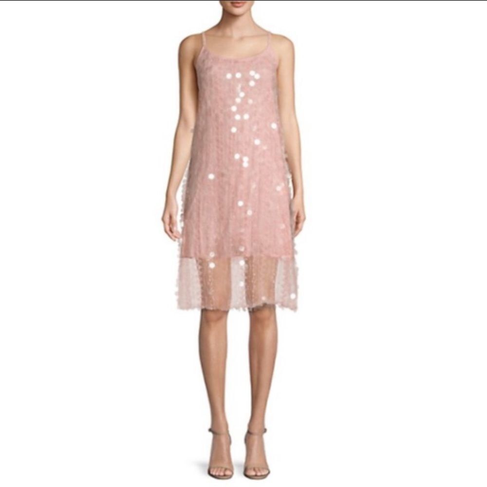 Avantlook Pink Embellished Lace Dress size L